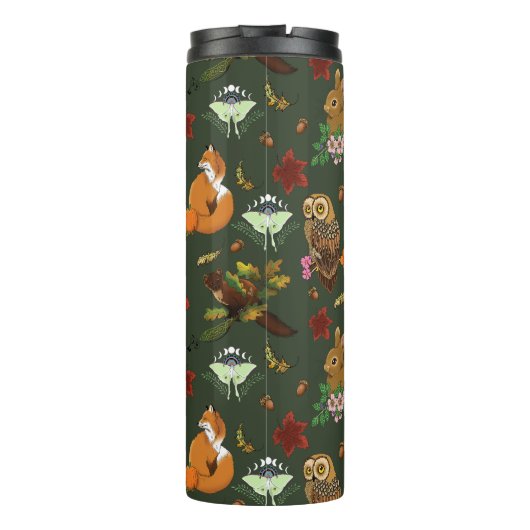 Bouteilles Isothermes Automne Forêt forestière Animaux verts (Dos)