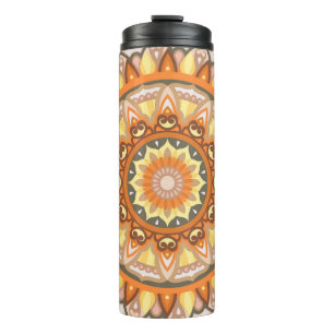 Bouteilles Isothermes Automne Mandala Voyage Chaud Feuilles Automnales B