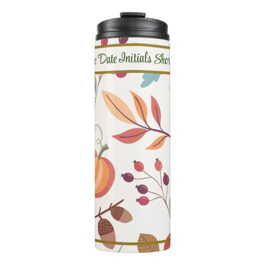 Bouteilles Isothermes Automne Personnalisé Automne Design simple 12oz. (Devant)