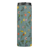 Bouteilles Isothermes automne rose rouge fleurs et vert feuille (Dos)