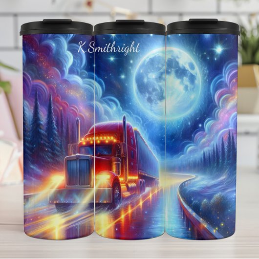 Bouteilles Isothermes Autoroute Moonlight Semi Truck Voyage