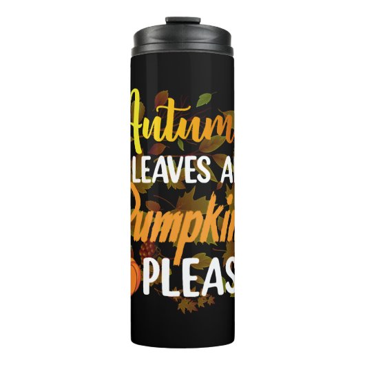 Bouteilles Isothermes Autumn leaves and pumkins please funny halloween (Devant)