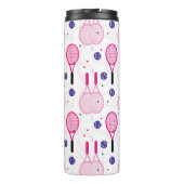 Bouteilles Isothermes Avec nom & initiale, raquettes de tennis rose & vi (Dos)