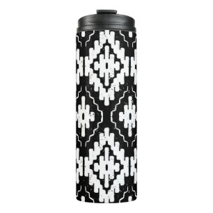 Bouteilles Isothermes Aztec Black-White : Vintage Ethnic Print.