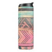 Bouteilles Isothermes Aztec Sud-Ouest Bleu Et Tribal Rose (Tourné sur la gauche)