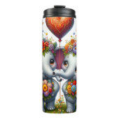 Bouteilles Isothermes Baby Elephant Floral Heart Balloon (Devant)