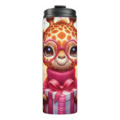 Bouteilles Isothermes Baby Giraffe Pink Heart Glasses Wrap (Devant)