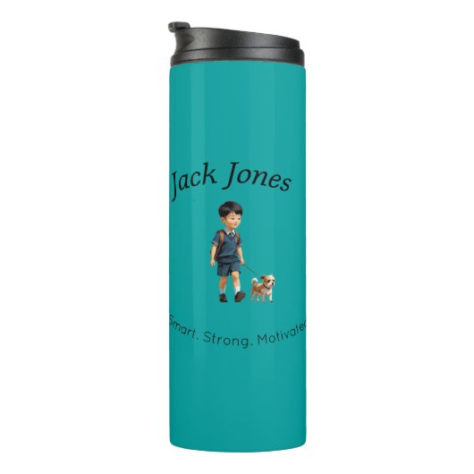 Bouteilles Isothermes Back to School Boy & Dog Custom Water Bottle (Tourné sur la droite)