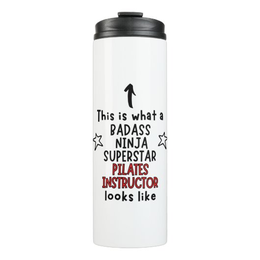 Bouteilles Isothermes Badass, Ninja, Superstar, Pilates Instructeur (Devant)