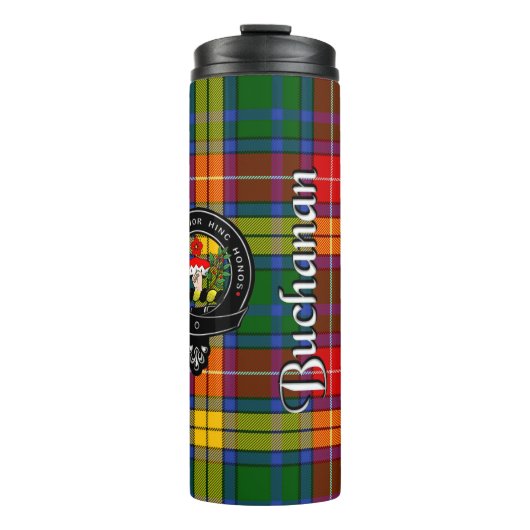 Bouteilles Isothermes Badge de clan Buchanan & Tartan (Devant)