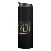 Bouteilles Isothermes Badge NO-MAJ™ en or et marbre (Tourné sur la droite)