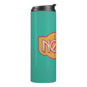 Bouteilles Isothermes Badge rouge et jaune NO-MAJ™ (Tourné sur la gauche)