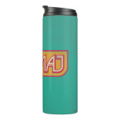 Bouteilles Isothermes Badge rouge et jaune NO-MAJ™ (Tourné sur la droite)