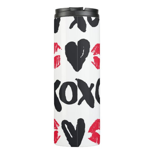 Bouteilles Isothermes Baisers à lèvres Coeurs Arrière - plan sans coutur (Dos)