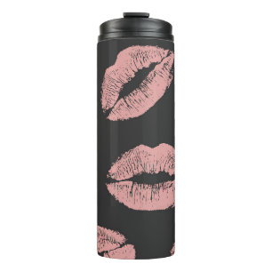 Bouteilles Isothermes Baisers aux lèvres roses, motif de la Saint Valent