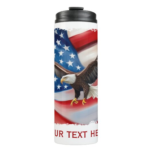 Bouteilles Isothermes Bald Eagle & US Drapeau 4 juillet (Devant)