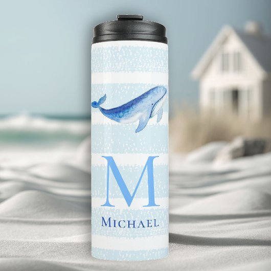 Bouteilles Isothermes Baleine Monogram Beach Aquarelle marine