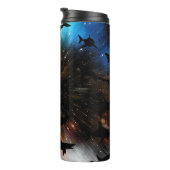 Bouteilles Isothermes Baleines à mâchoires de requin modernes sous la ga (Tourné sur la droite)