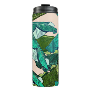 Bouteilles Isothermes Banana Feuilles tropicaux sans couture Motif