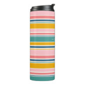 Bouteilles Isothermes Bandes de couleurs à thème de plage | Ajouter Votr (Tourné sur la gauche)