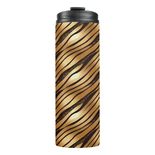 Bouteilles Isothermes Bandes Empreintes de léopard Brown d'or (Devant)