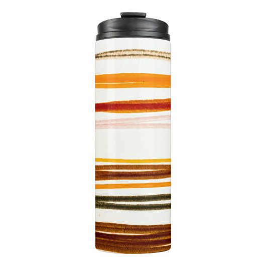 Bouteilles Isothermes Bandes géométriques, aquarelle orange (Devant)