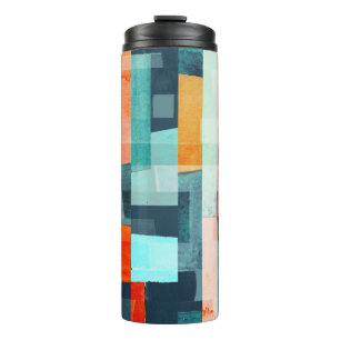 Bouteilles Isothermes Bandes géométriques multicolores, motif tendance.