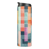 Bouteilles Isothermes Bandes géométriques multicolores, motif tendance. (Tourné sur la droite)