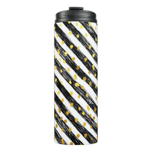 Bouteilles Isothermes Bandes noires, confettis dorés, motif sans soudure