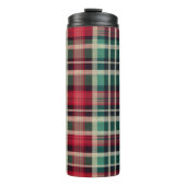 Bouteilles Isothermes Bandes Plaid Vert Crème Rouge (Devant)