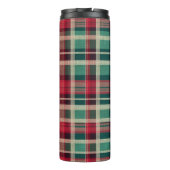 Bouteilles Isothermes Bandes Plaid Vert Crème Rouge (Dos)