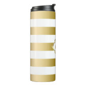 Bouteilles Isothermes Bandes simples d'or et de blanc (Tourné sur la gauche)