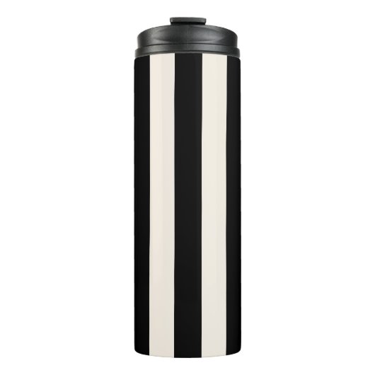 Bouteilles Isothermes Bandes Verticales Noir Et Crème Blanc Gratté (Devant)