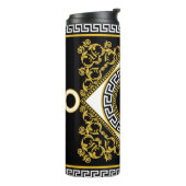 Bouteilles Isothermes Baroque d'or : frontière noire grecque (Tourné sur la gauche)