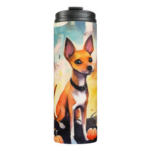 Bouteilles Isothermes Basenji D'Halloween Avec Peur Citrouille