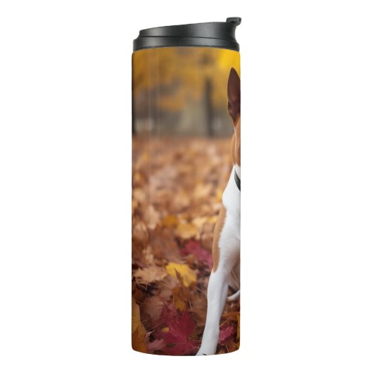 Bouteilles Isothermes Basenji en automne Feuilles automne Inspiration (Tourné sur la gauche)