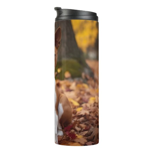 Bouteilles Isothermes Basenji en automne Feuilles automne Inspiration (Tourné sur la droite)