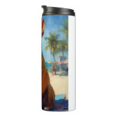 Bouteilles Isothermes Basenji sur la plage, cadeau d'été pour les amoure (Tourné sur la droite)