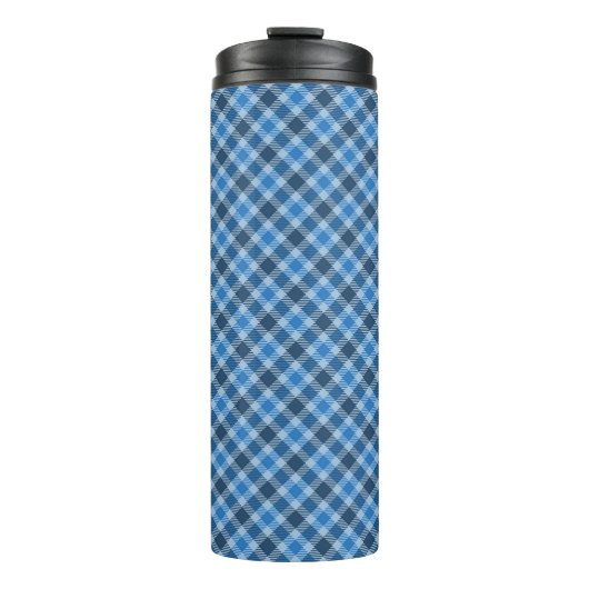 Bouteilles Isothermes Basic Blue/Baby Blue Gingham Diagonal Plaid (Devant)