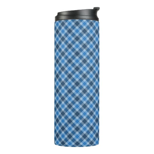 Bouteilles Isothermes Basic Blue/Baby Blue Gingham Diagonal Plaid (Tourné sur la gauche)