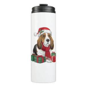 Bouteilles Isothermes Basset Hound Chien vêtements de Noël Santa Hat Chi