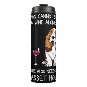 Bouteilles Isothermes Basset Hound et vin Drôle chien