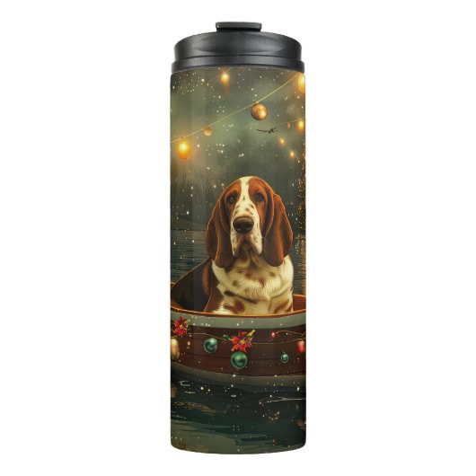 Bouteilles Isothermes Basset Hound Noël Festive Voyage (Devant)