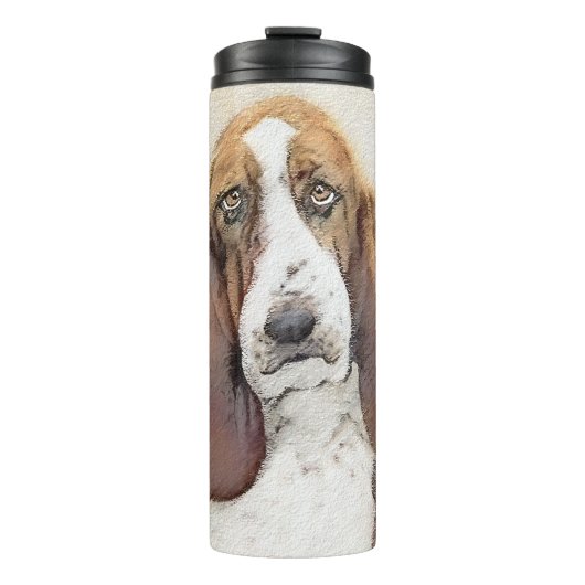 Bouteilles Isothermes Basset Hound Peinture - Cute Original Chien Art (Devant)