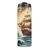 Bouteilles Isothermes Bateau pirate avec boussole et vagues (Devant)