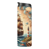 Bouteilles Isothermes Bateau pirate avec boussole et vagues (Tourné sur la droite)