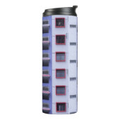 Bouteilles Isothermes Bâtiment haut bleu et blanc (Tourné sur la gauche)