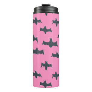 Bouteilles Isothermes Bats d'Halloween roses et noires