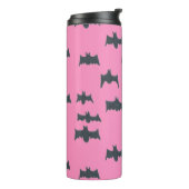 Bouteilles Isothermes Bats d'Halloween roses et noires (Tourné sur la gauche)