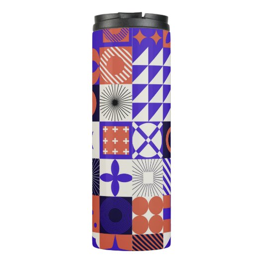 Bouteilles Isothermes Bauhaus moderne : Motif géométrique audacieux. (Dos)